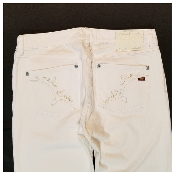 Bootheel Trading Co White Jeans Embroidered sz 10 - Picture 8 of 11
